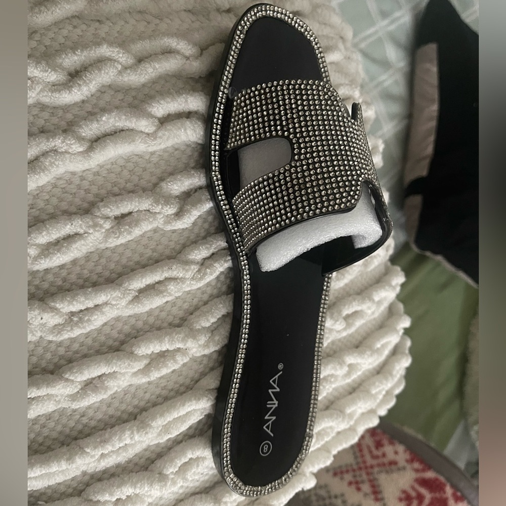 Crystal jelly sandals size 8
